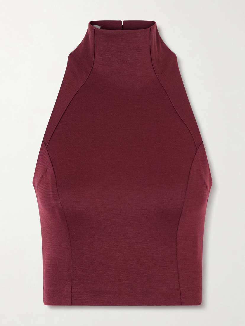 Tolu Coker Cropped Open-back Jersey Top