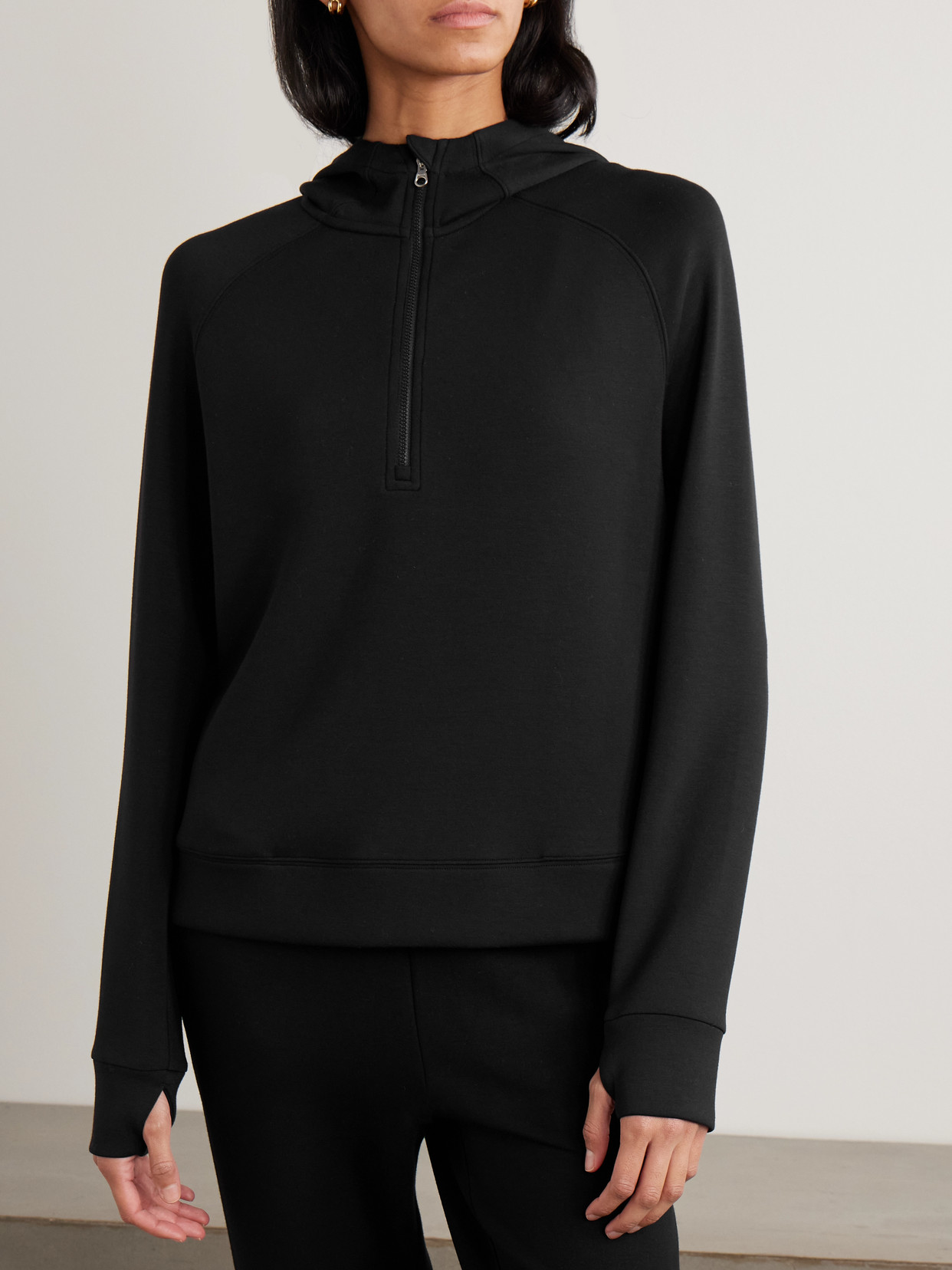 Karo Stretch-Jersey Half-Zip Sweater
