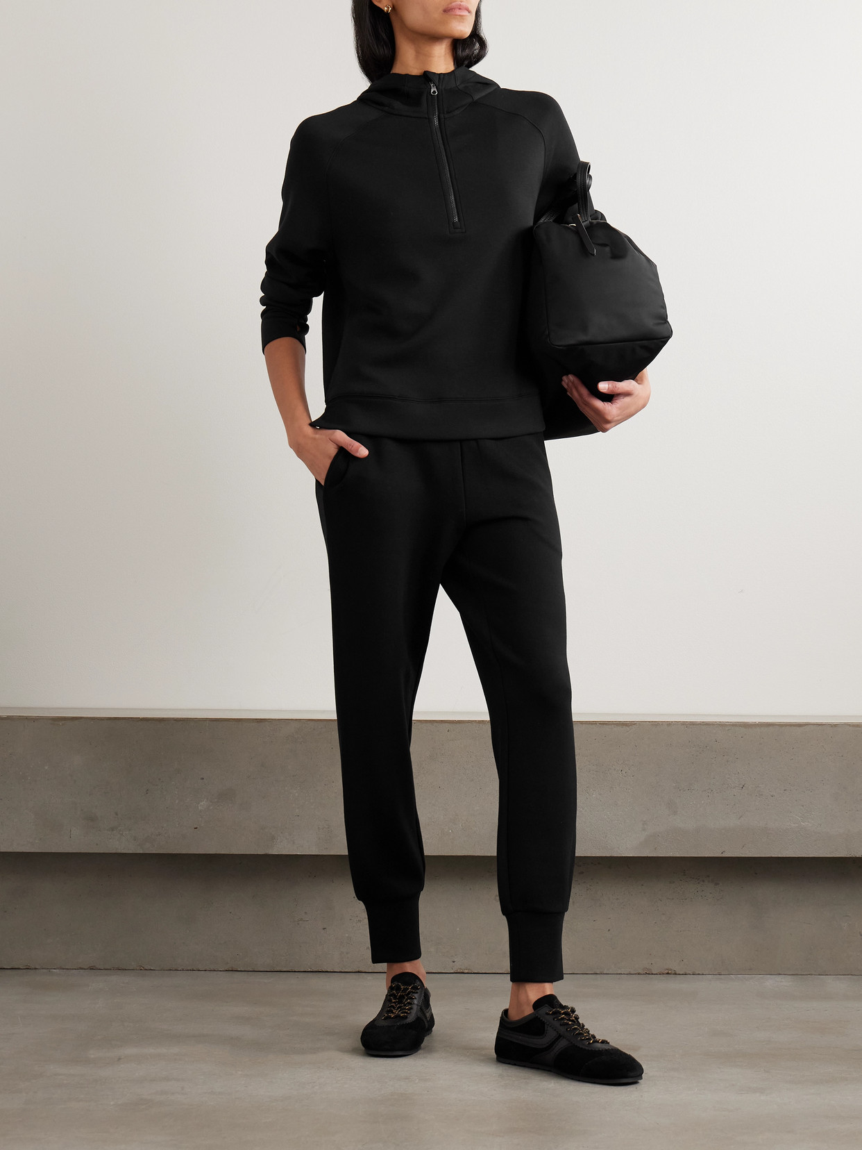 Karo Stretch-Jersey Half-Zip Sweater