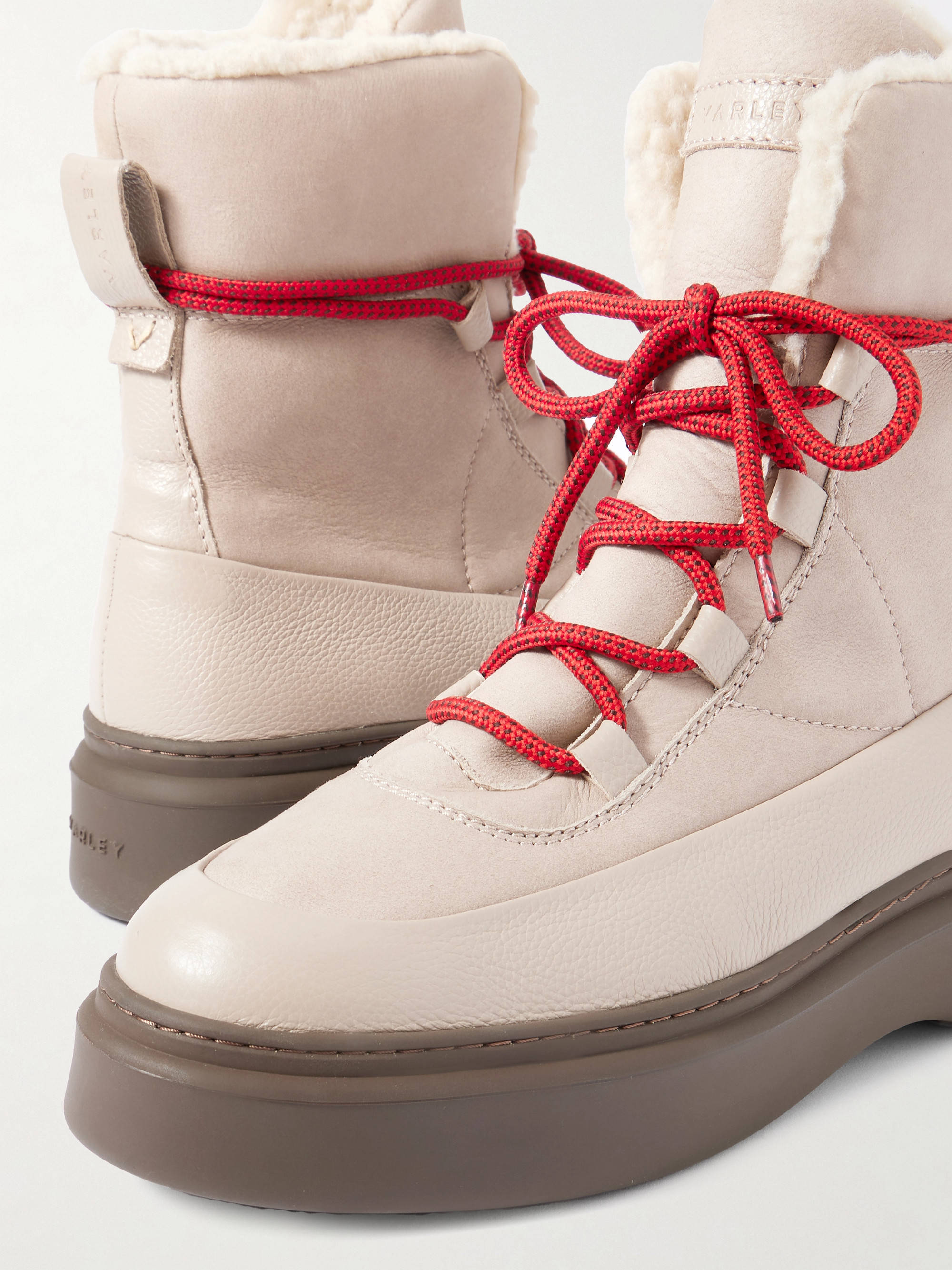 Varley Selva wool-trimmed leather ankle boots