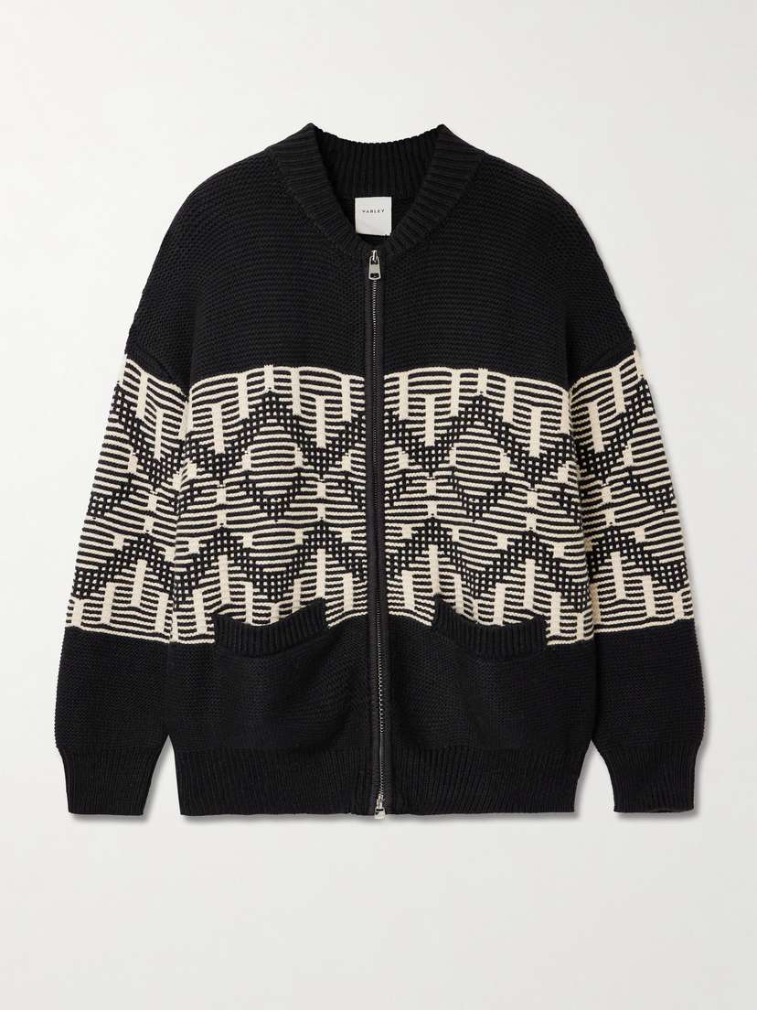 Varley Linnea Fair Isle Cotton-blend Cardigan