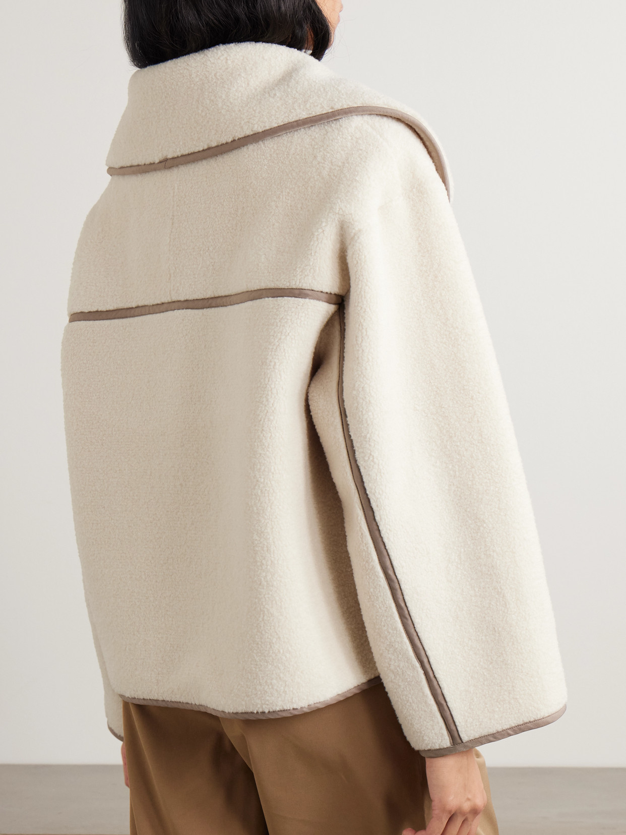 Romane Jersey-Trimmed Fleece Jacket