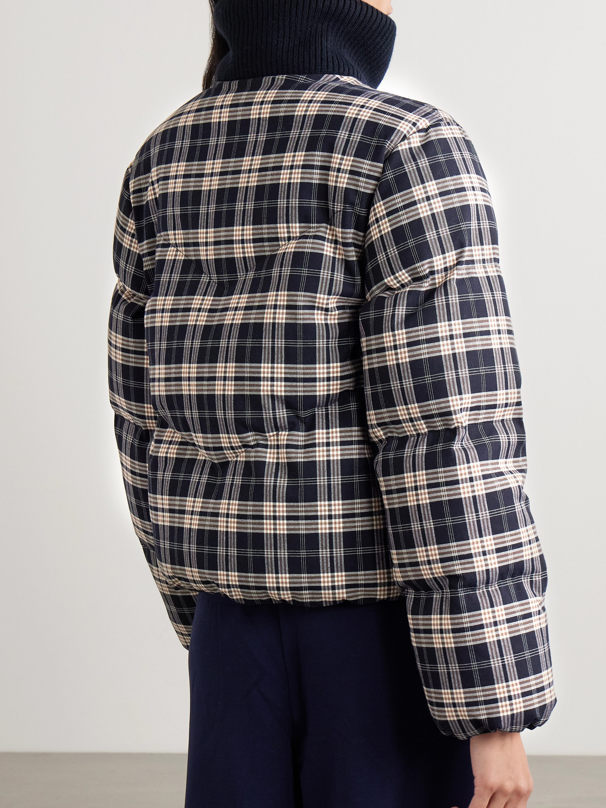 Varley Bryony Ribbed Knit-trimmed Quilted Checked Ski Jacket In Multi