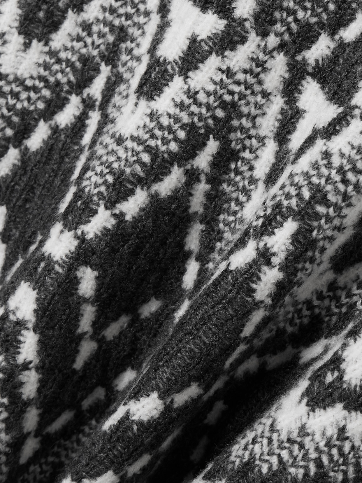 Varley Ida Fair Isle Knitted Turtleneck Sweater In Black