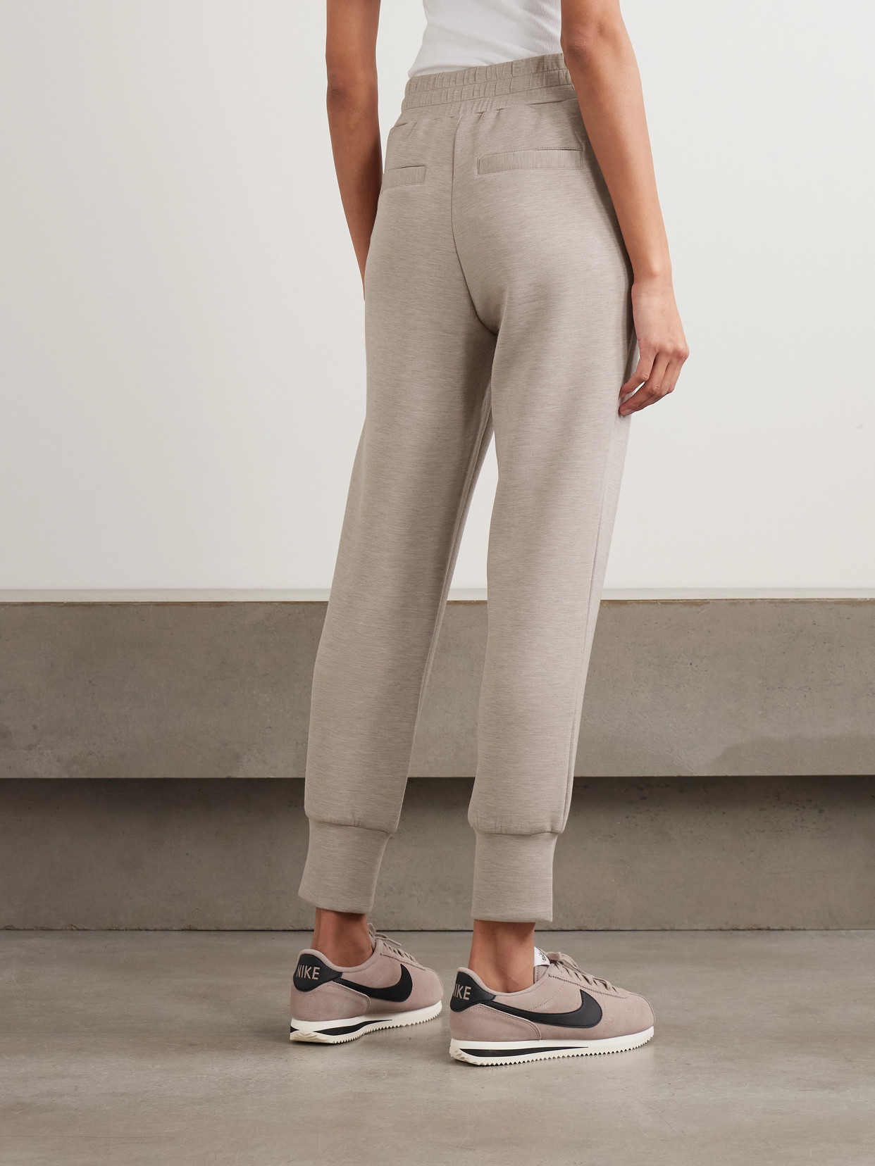 Varley The Slim Cuff Doublesoft Track Pants In Neutral