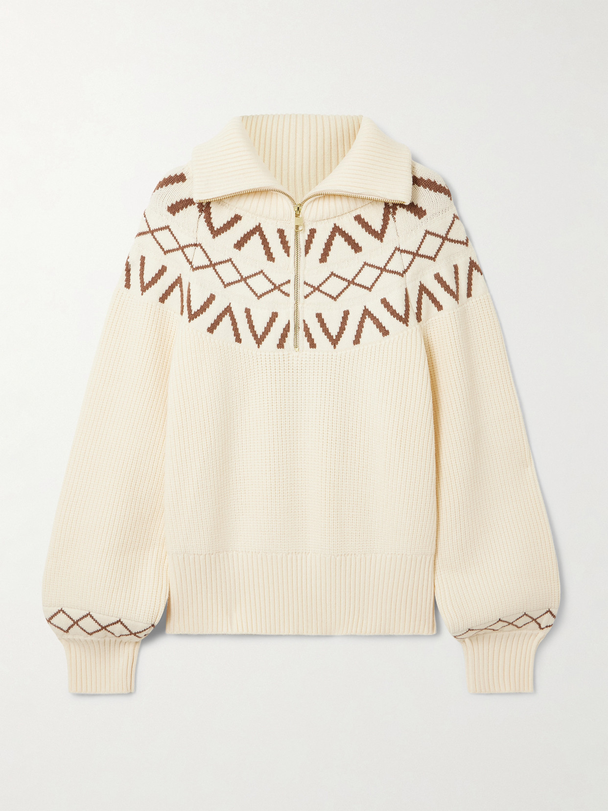Sigrid Fair Isle Knitted Half-Zip Sweater