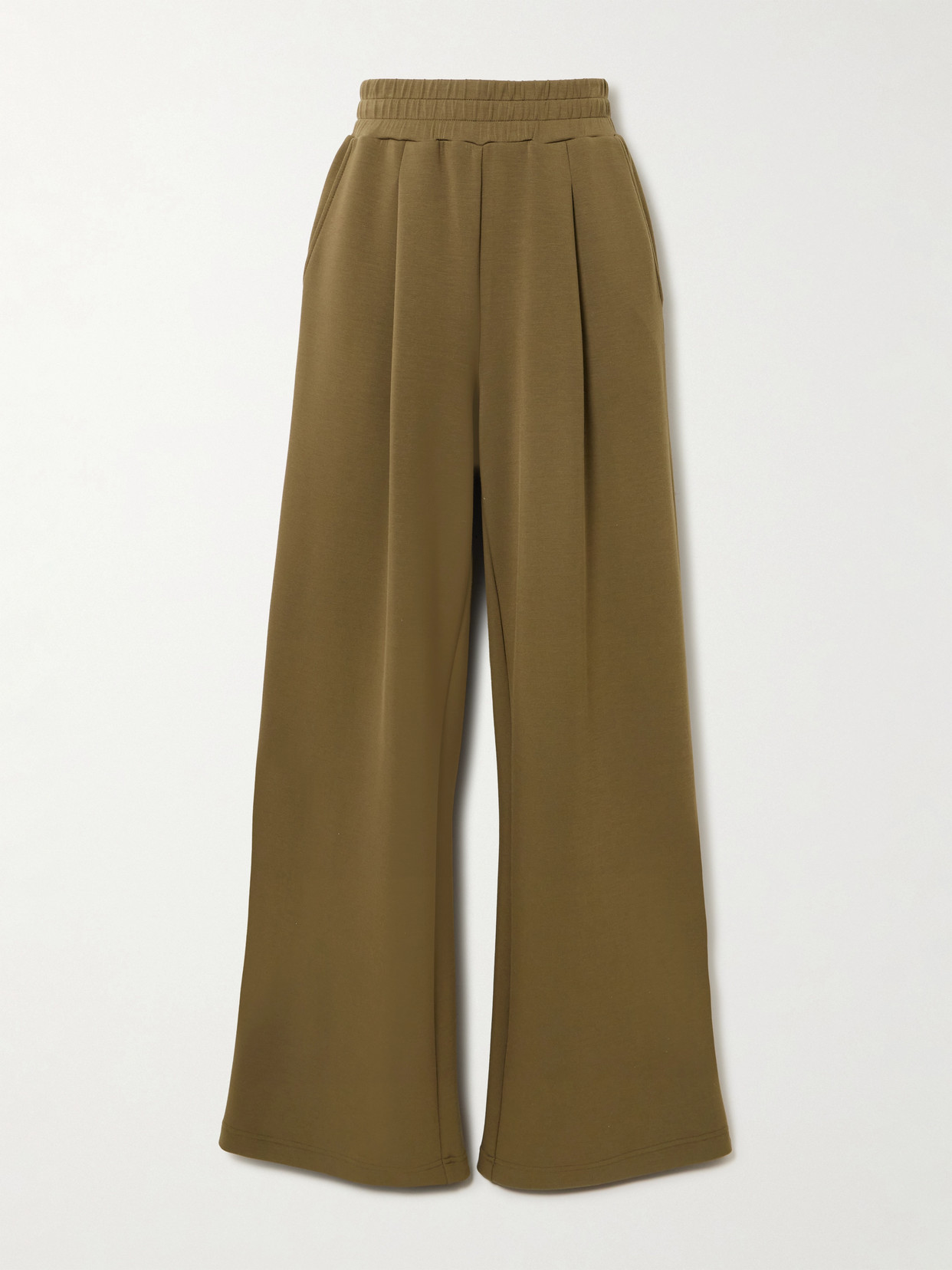 Varley The Extra Wide Leg Pleated Doublesoft® Wide-leg Pants In Green