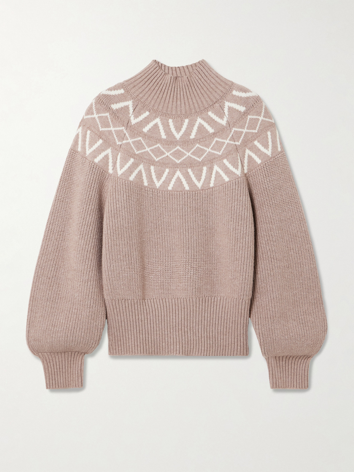 Varley Marcie Fair Isle Knitted Sweater In Brown