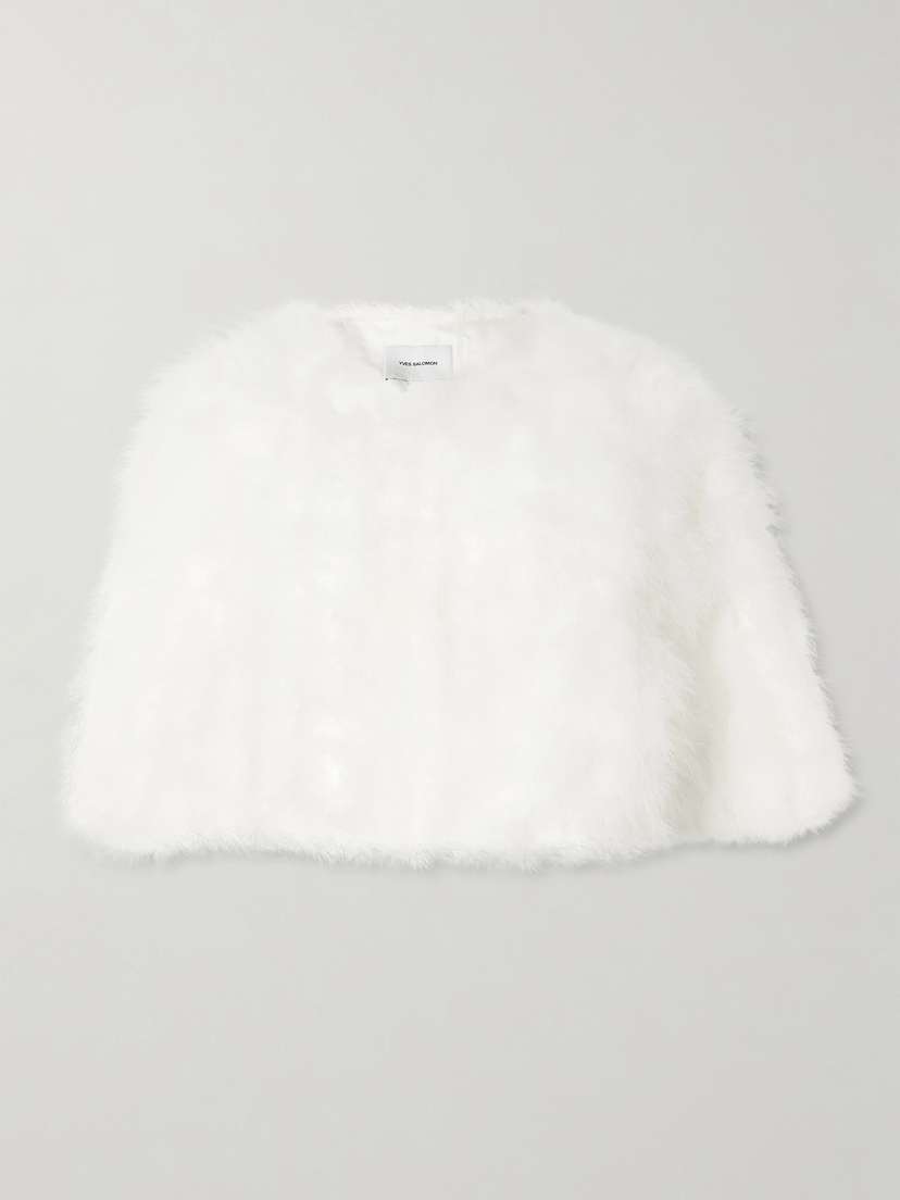 Yves Salomon Cropped Feather Jacket