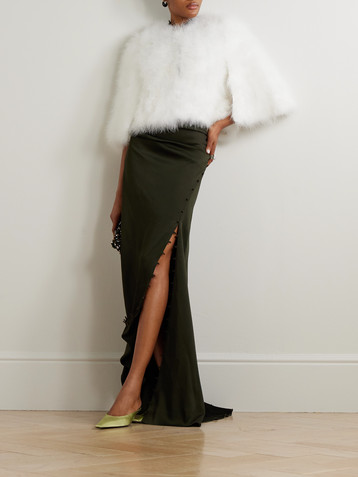 Yves Salomon Cropped feather jacket