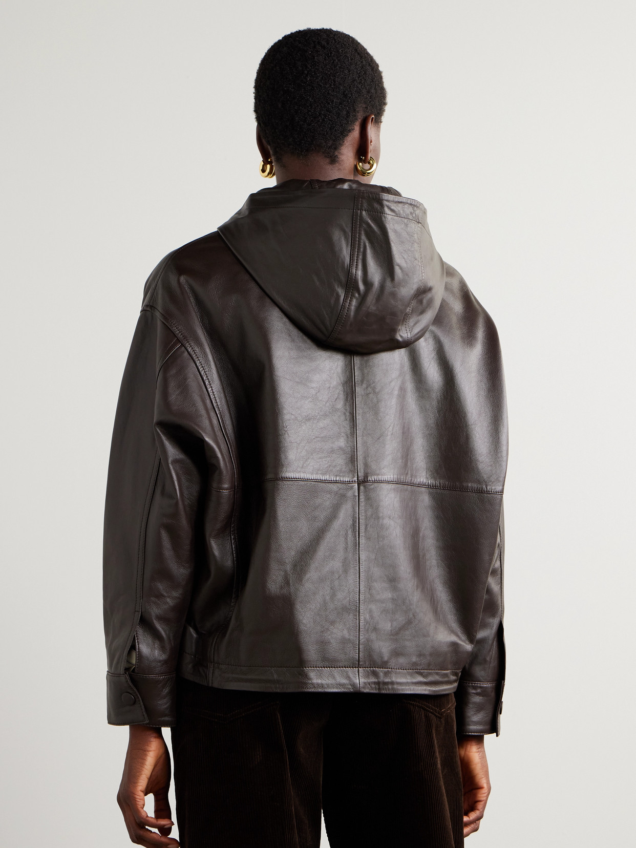 Leather Hooded Jacket