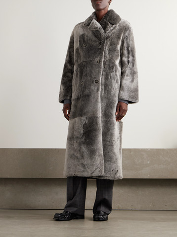 Yves Salomon Double-breasted shearling coat