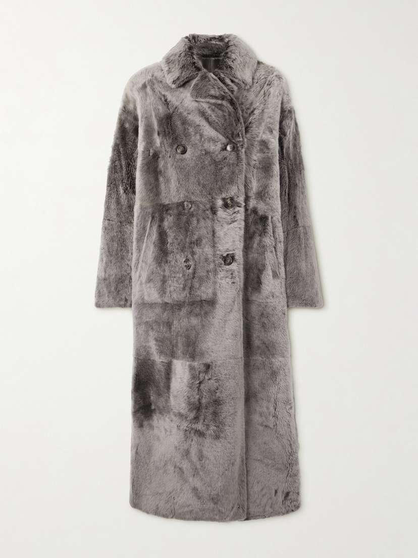 Yves Salomon Double-breasted Shearling Coat