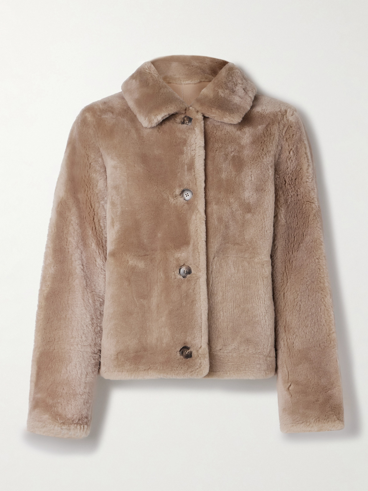 Yves Salomon Shearling Jacket In Brown