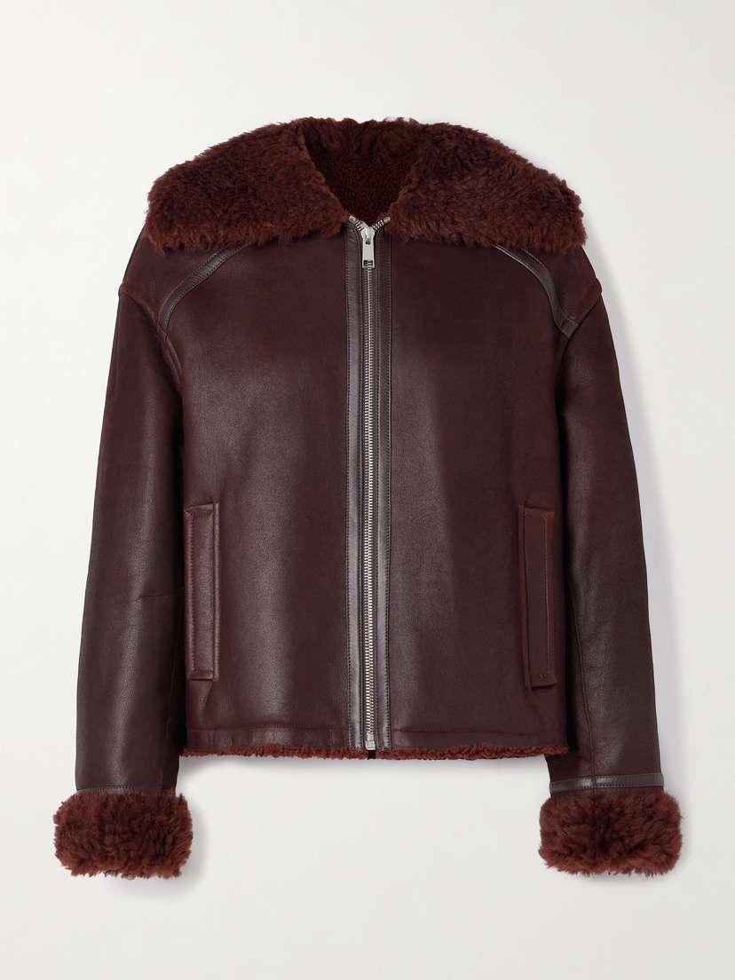 Yves Salomon Shearling-trimmed Leather Jacket