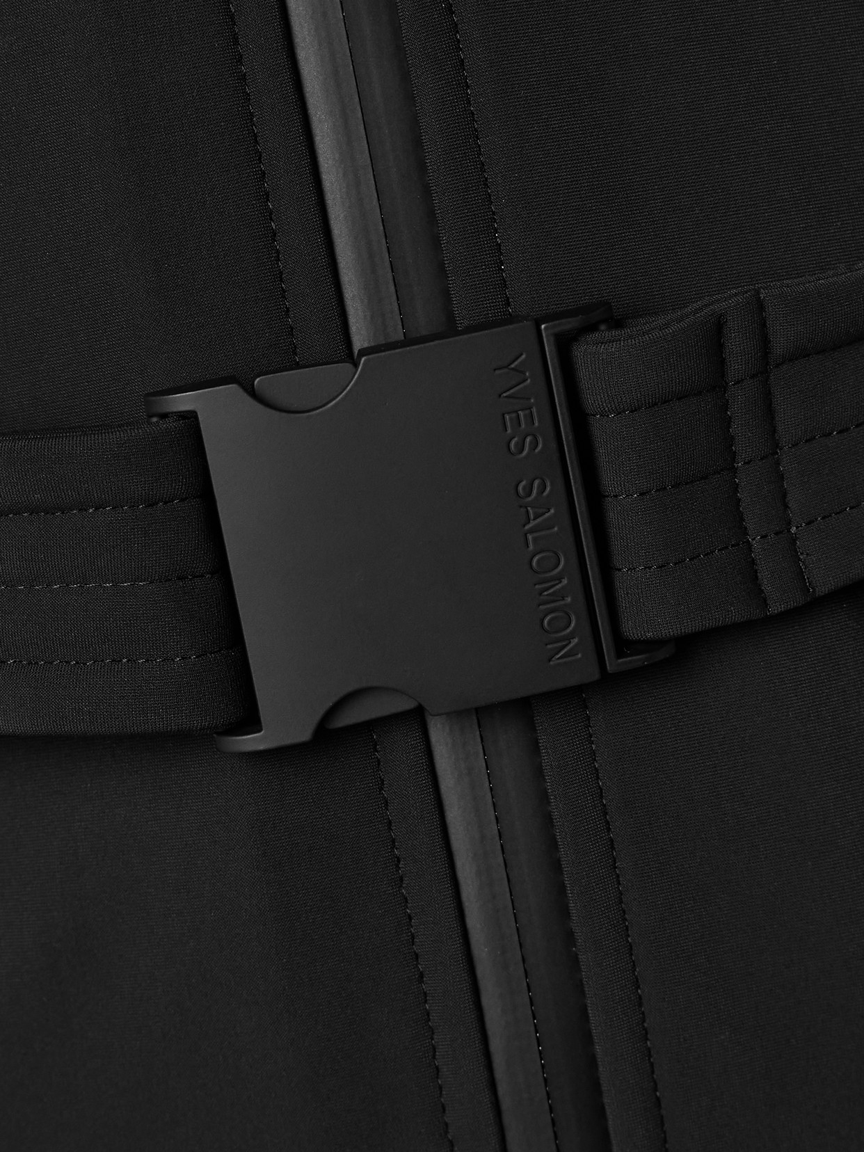 Yves Salomon Belted Shearling-trimmed Ski Suit In Black