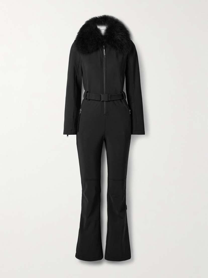 Yves Salomon Belted Shearling-trimmed Ski Suit