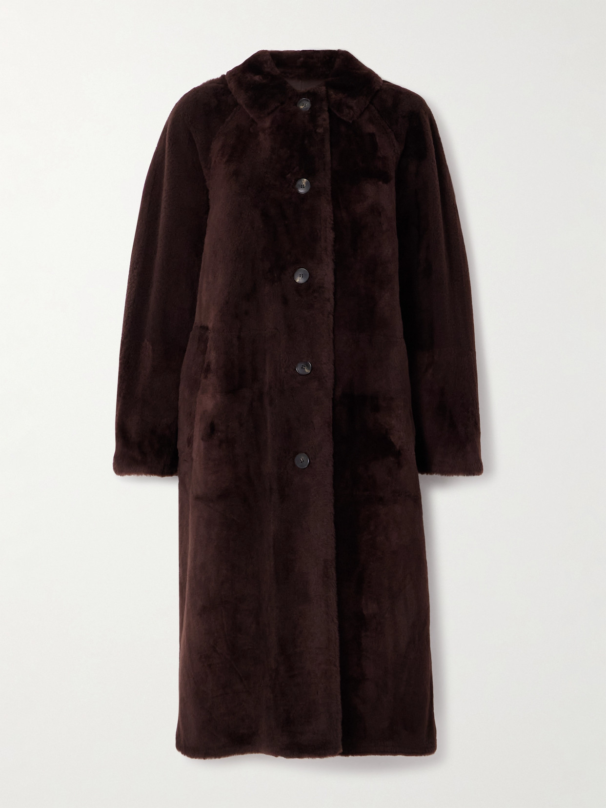 Yves Salomon Shearling Coat In Burgundy