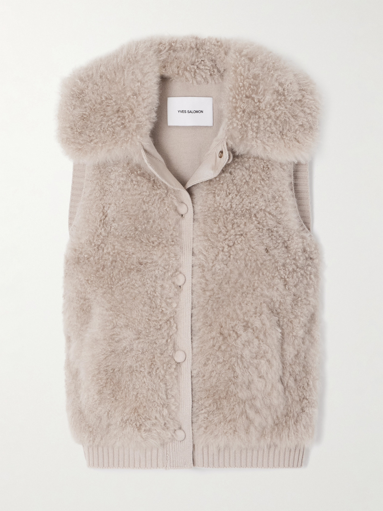 Yves Salomon Wool-trimmed Shearling Gilet In White