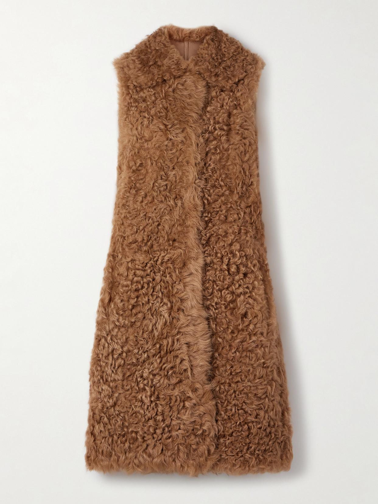 Yves Salomon Shearling Vest In Brown