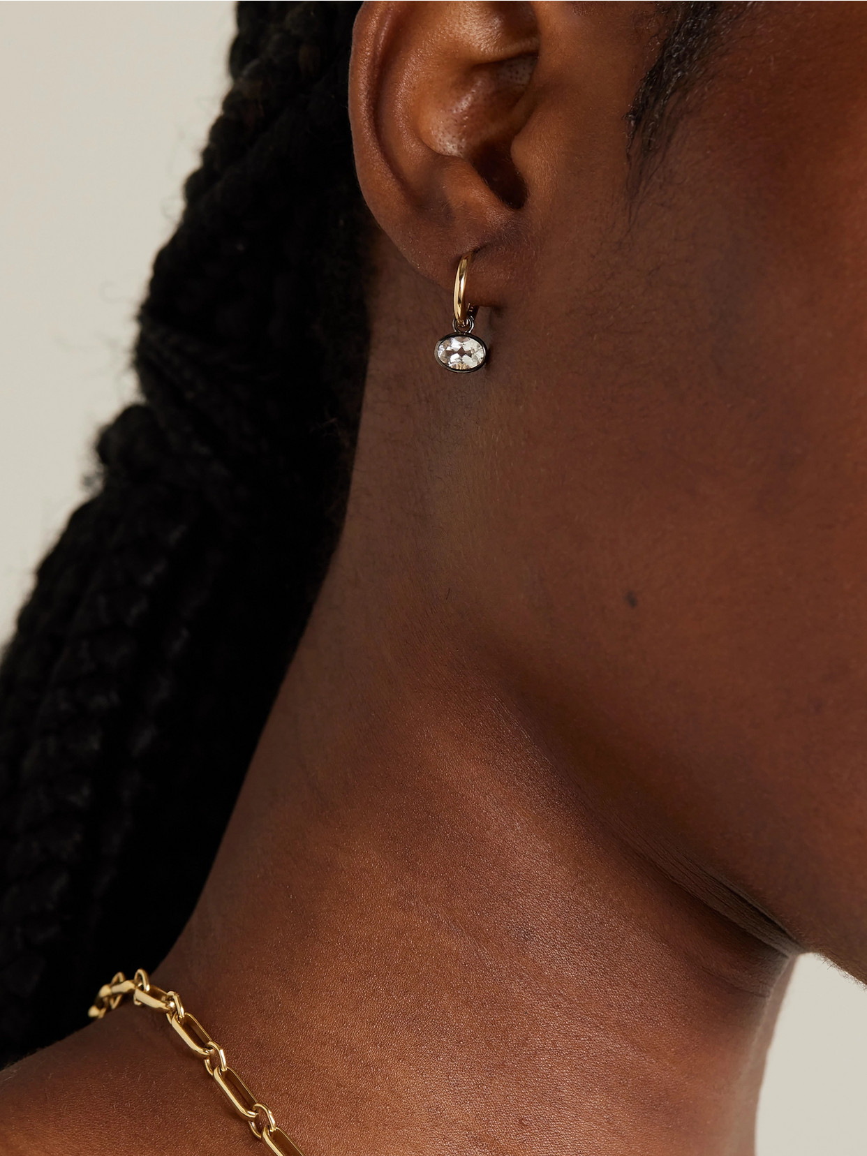 By Pariah Orbit 14-karat Recycled Gold, Rhodium And Topaz Hoop Earrings