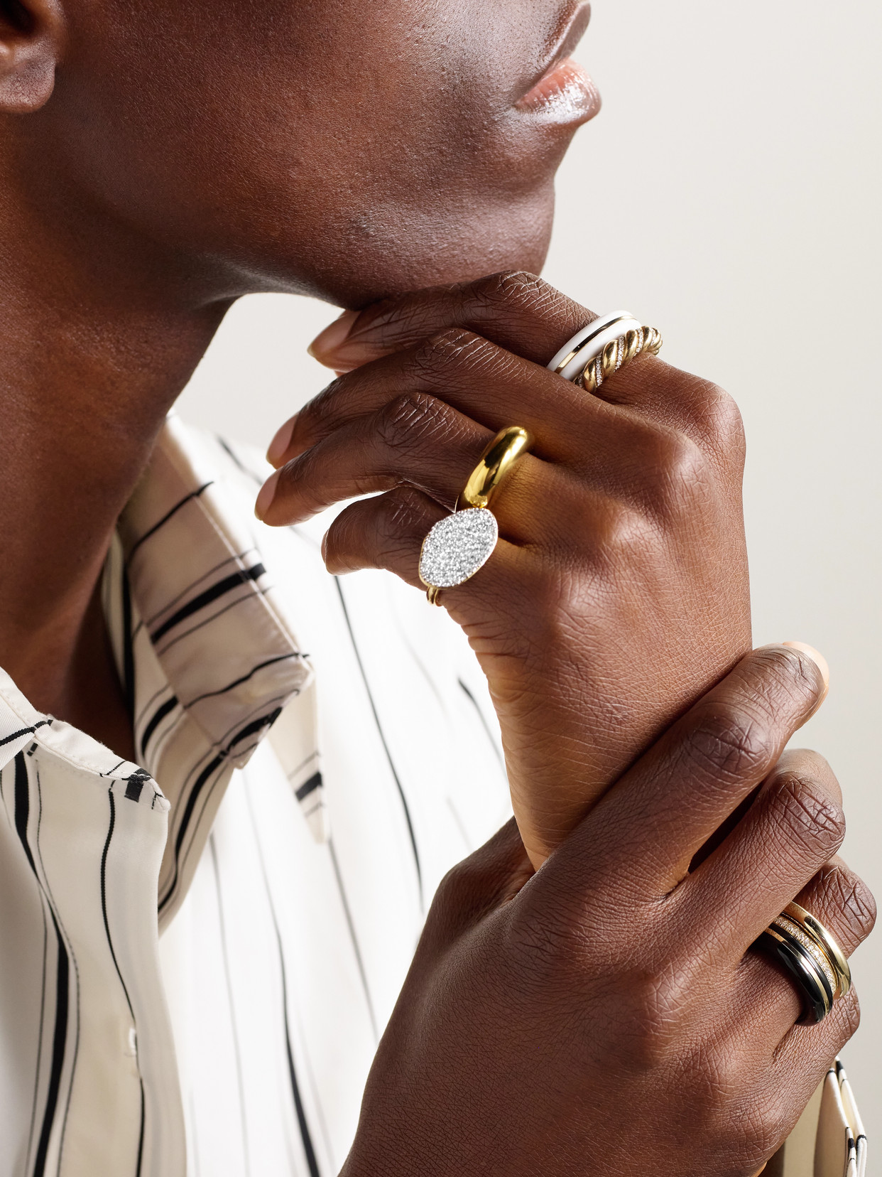 By Pariah Cluster Rhodium-plated 14-karat Recycled Gold Diamond Ring In Gold