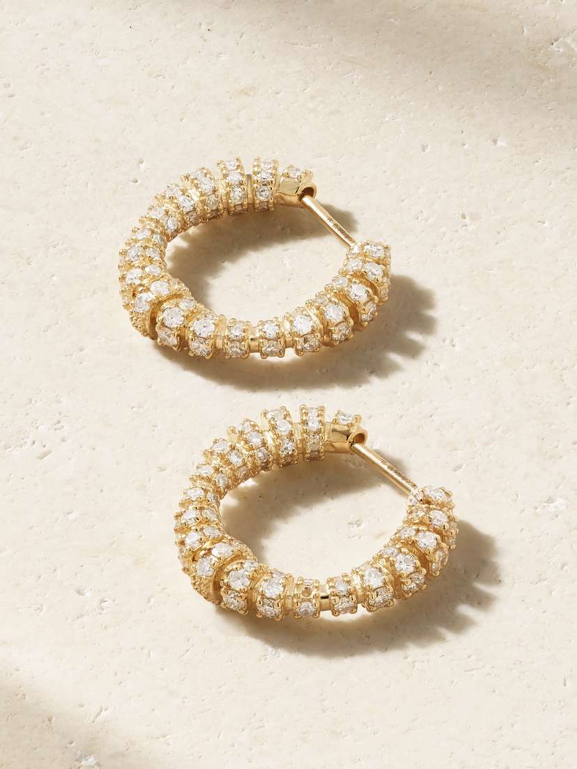 By Pariah Helix 14-karat Recycled Gold Diamond Hoop Earrings