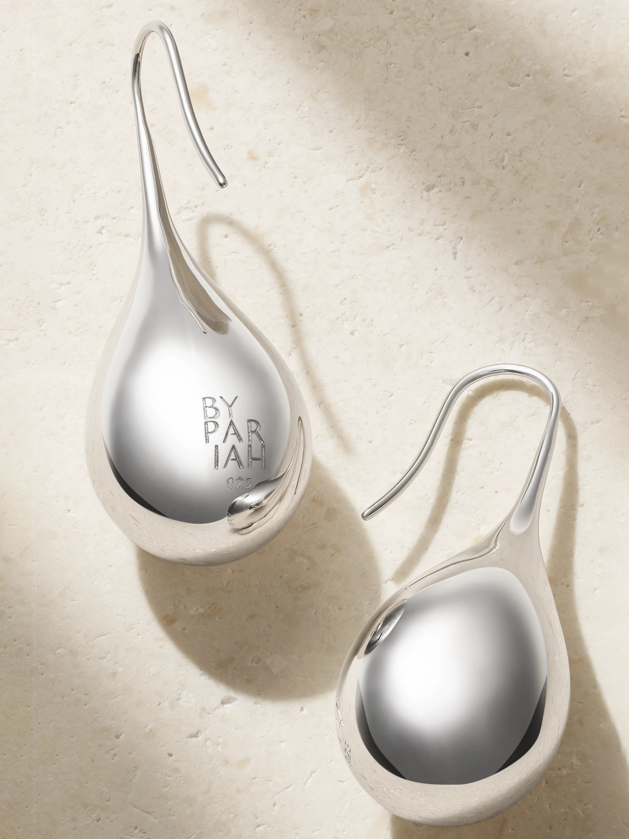 By Pariah Drop Large Recycled Sterling Silver Earrings In Silver