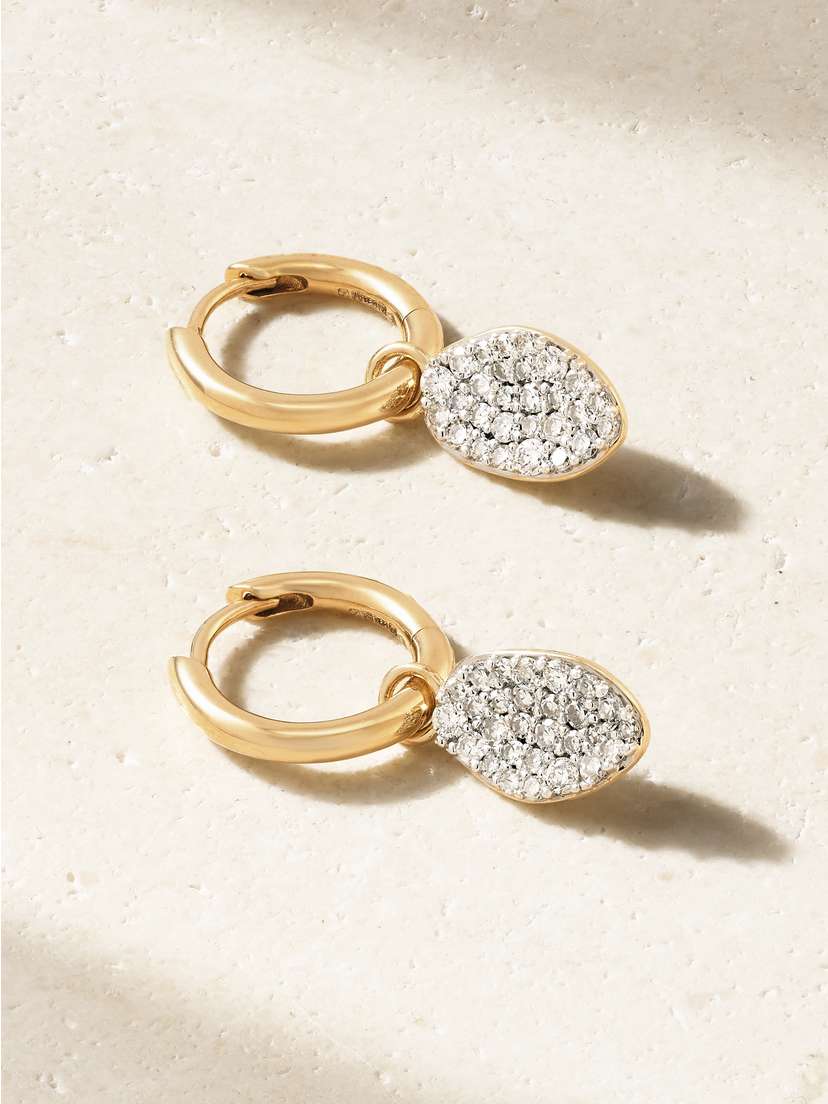 By Pariah Cluster 14-karat Recycled Gold Diamond Hoop Earrings