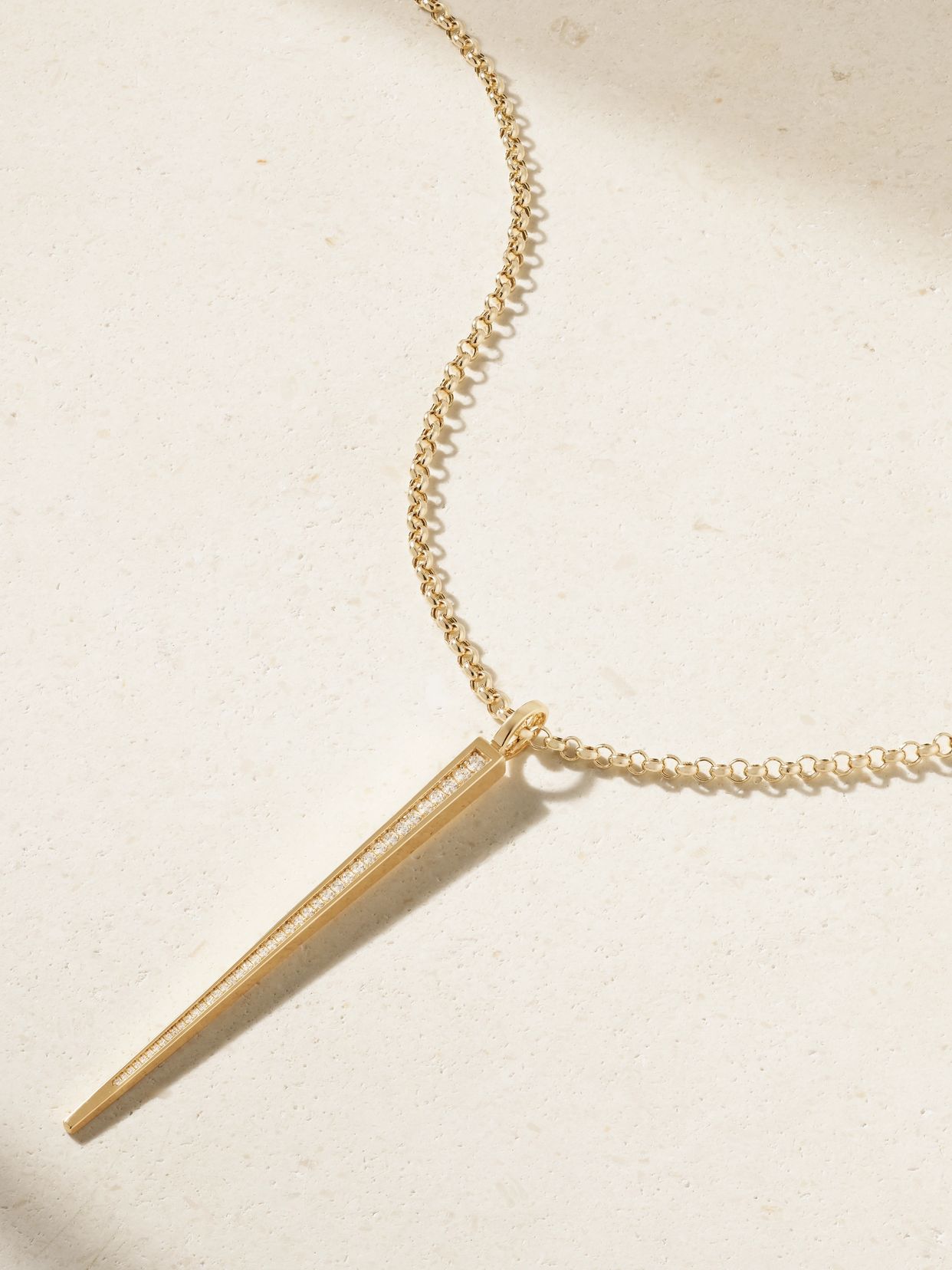 Sticks and Stones 14-karat recycled gold diamond necklace