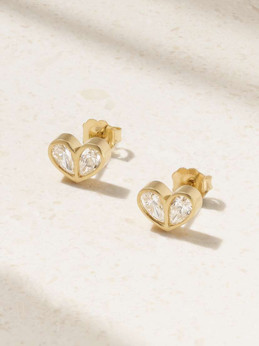 Gemella Sweetheart 18-karat Gold Diamond Earrings