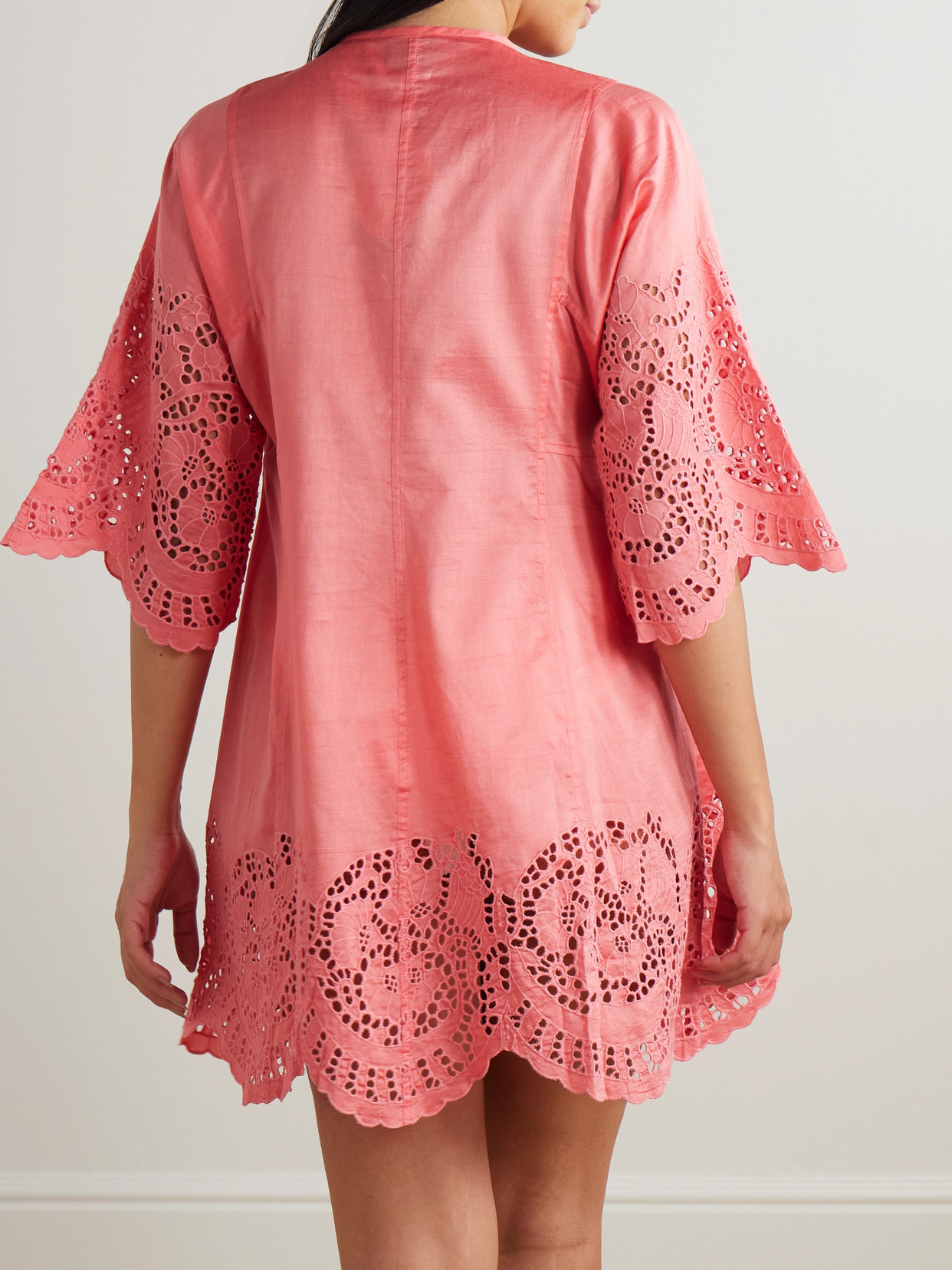 Thierry Colson Rachel Broderie Anglaise Cotton And Silk-blend Kaftan