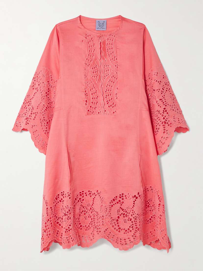 Thierry Colson Rachel Broderie Anglaise Cotton And Silk-blend Kaftan