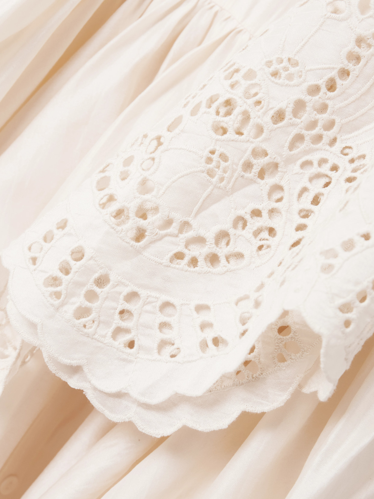Thierry Colson Basil Scalloped Broderie Anglaise Cotton And Silk-blend Mini Dress