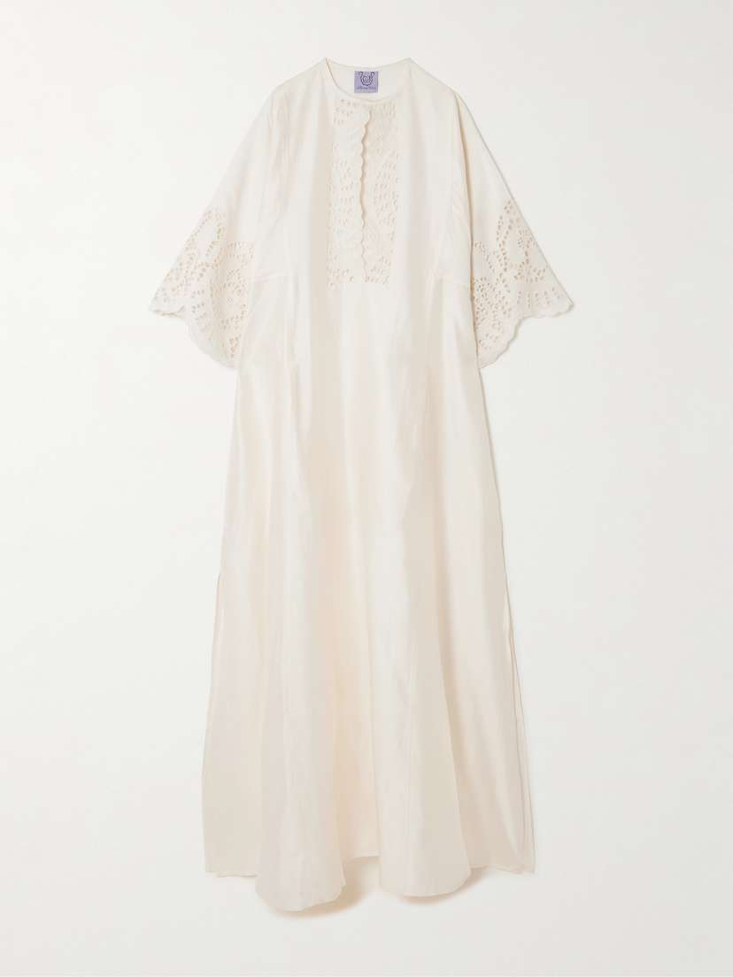 Thierry Colson Rachel Broderie Anglaise Cotton And Silk-blend Kaftan