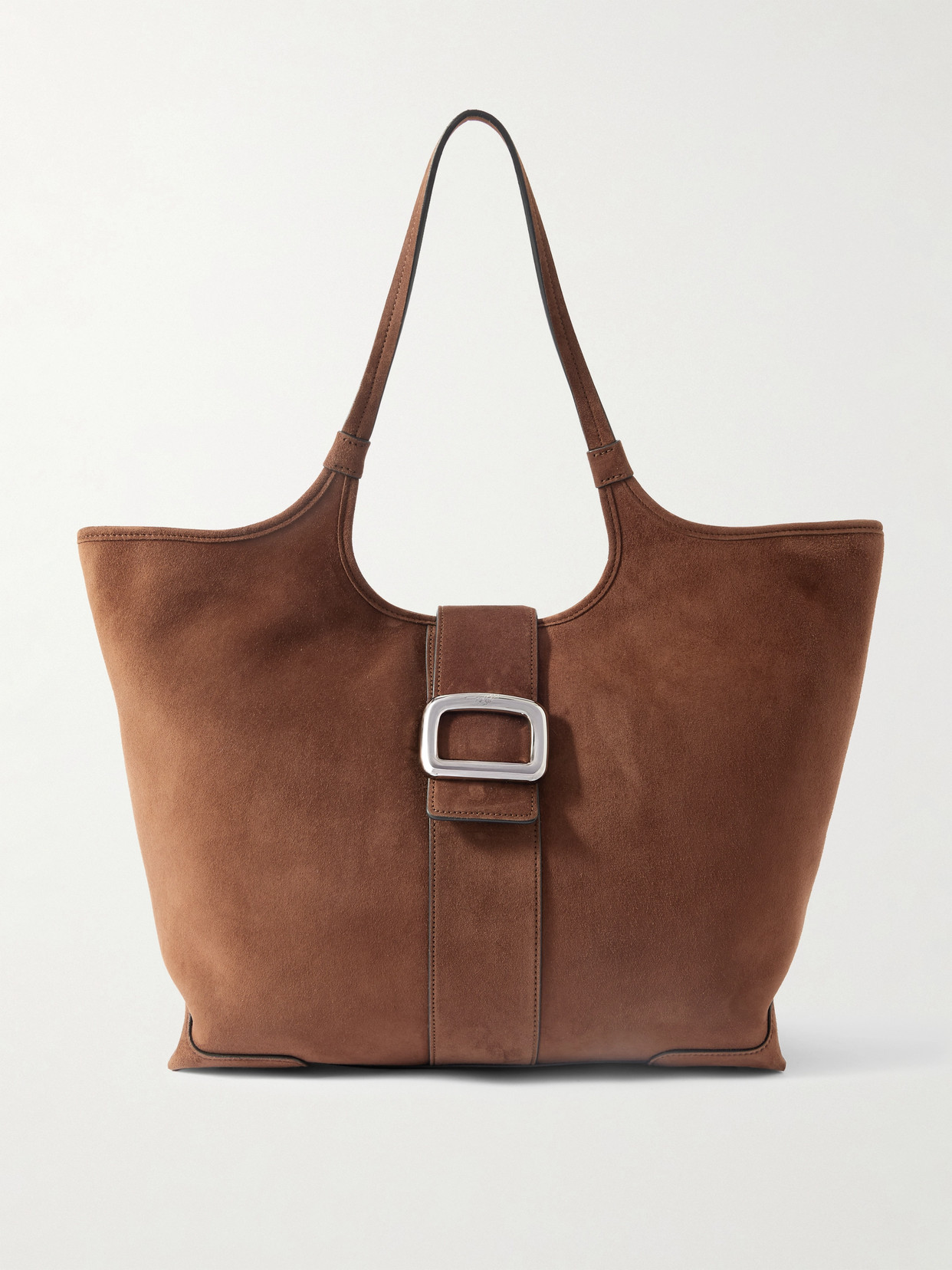 Roger Vivier Grand Vivier Suede Tote In Brown