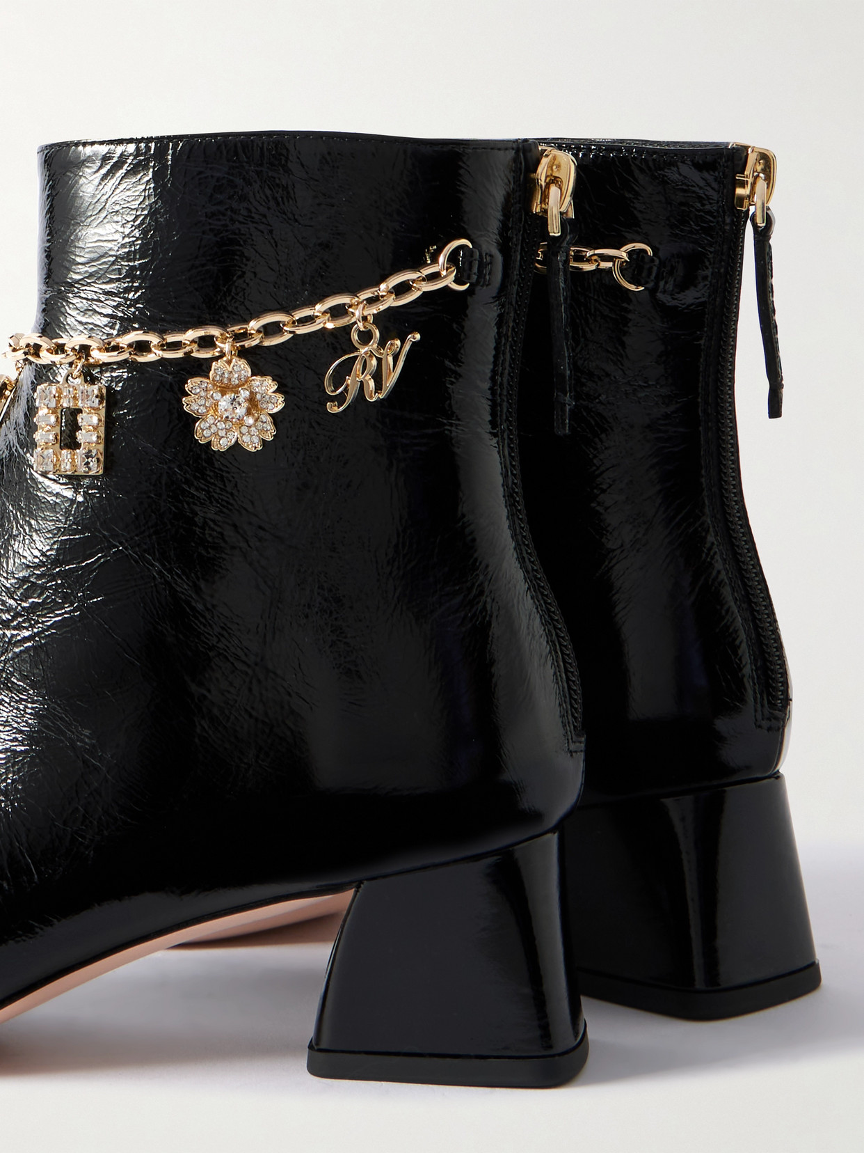 Très Vivier 45 Chain-Embellished Ankle Boots