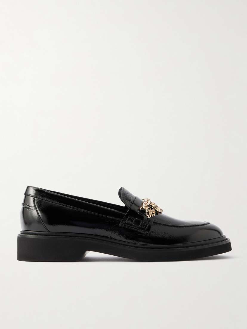 Roger Vivier Viv Rangers Embellished Patent-leather Loafers