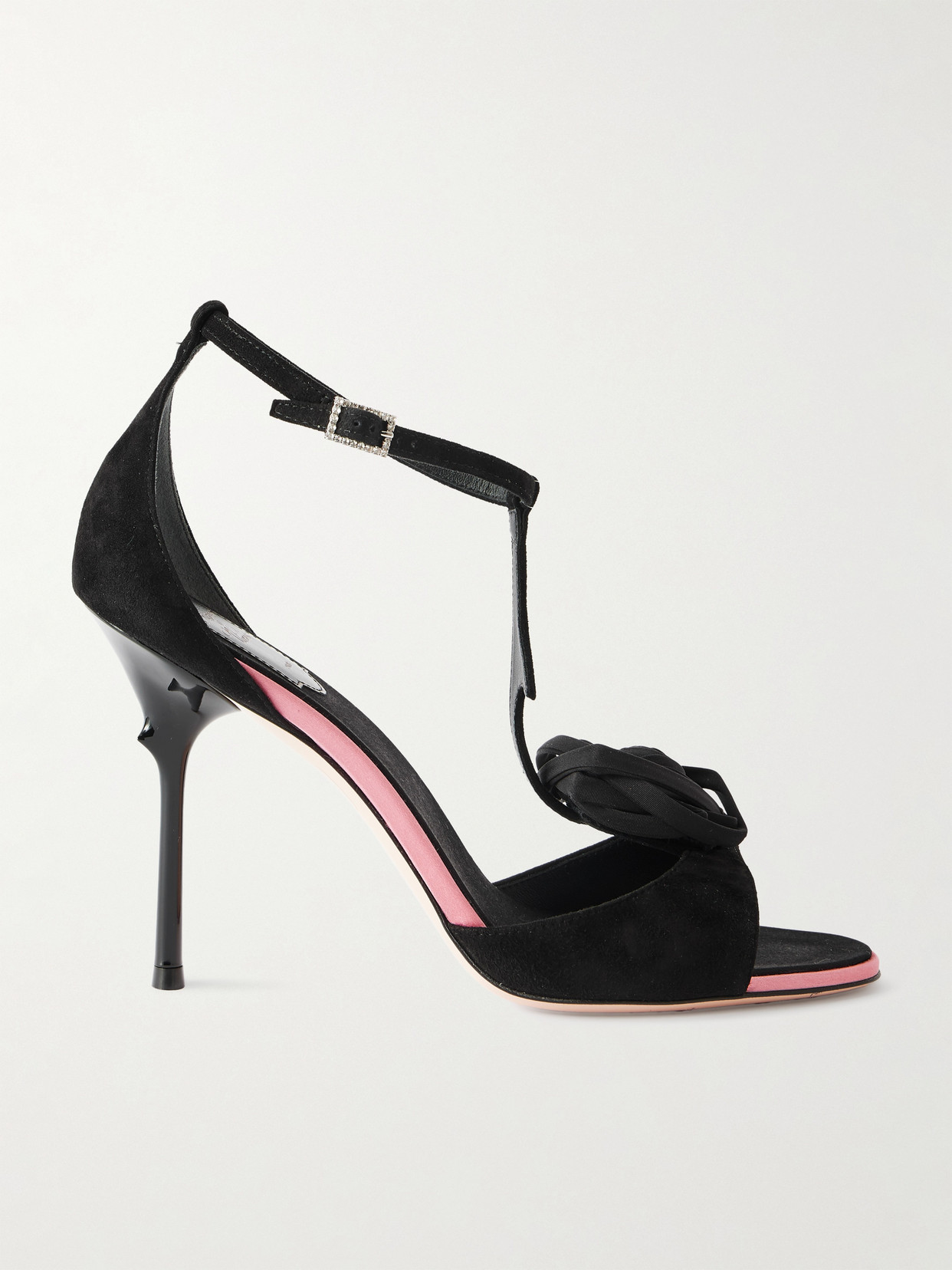 Roger Vivier Epine Embellished Suede Sandals In Black