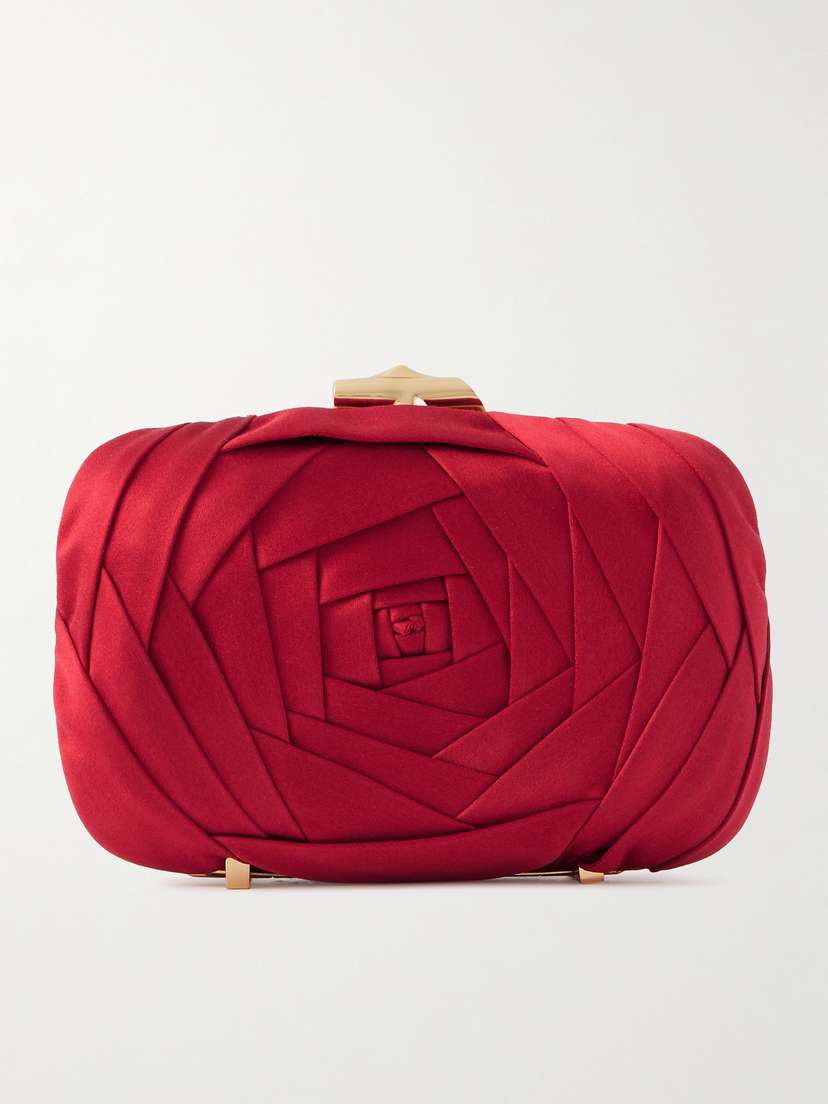 Roger Vivier Boite De Nuit Rose Embellished Satin Clutch