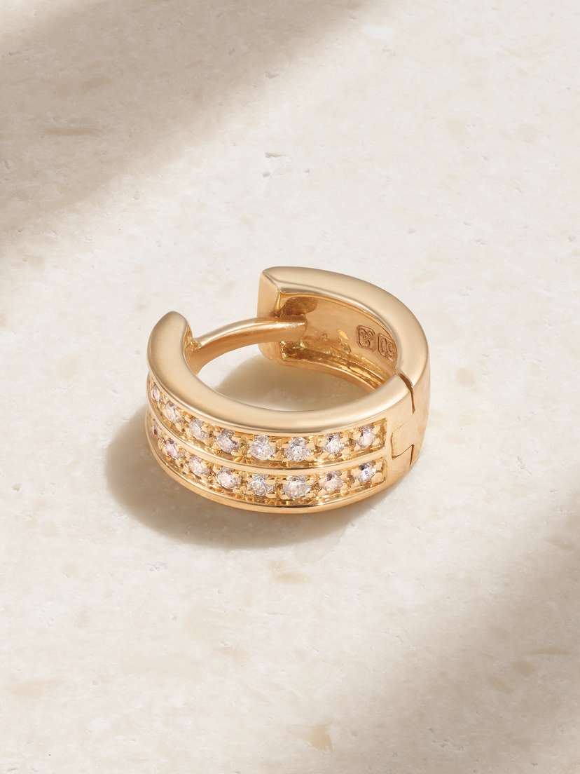 KOLOURS JEWELRY 18-karat Gold Diamond Single Hoop Earring