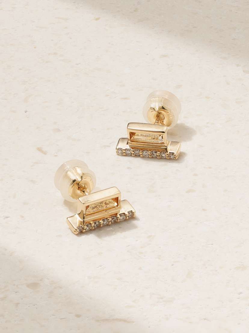 Melissa Joy Manning Cityscape 14-karat Recycled Gold, Citrine And Diamond Earrings