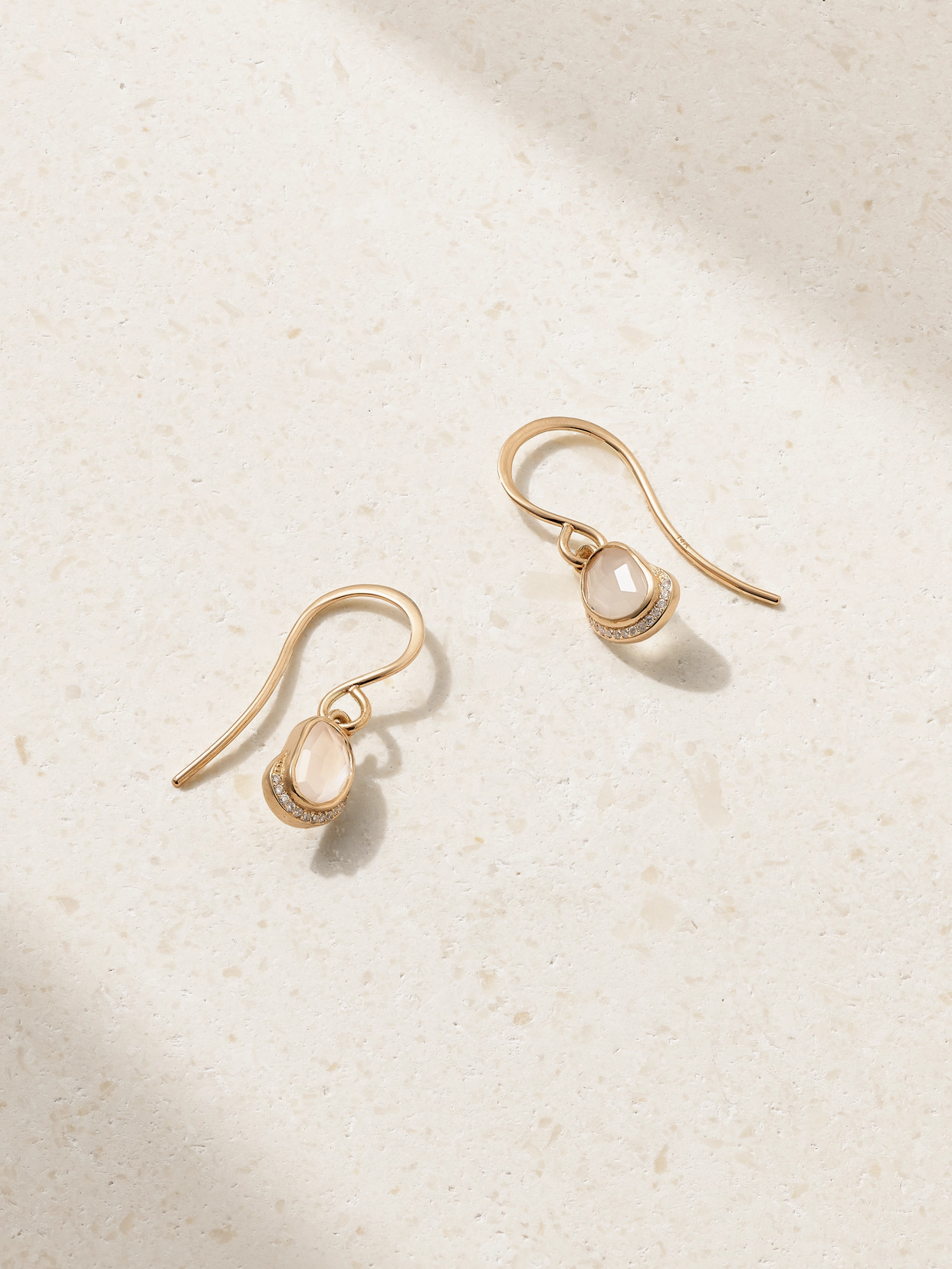 Melissa Joy Manning Crescent Moon 14-karat Recycled Gold, Diamond And Moonstone Earrings