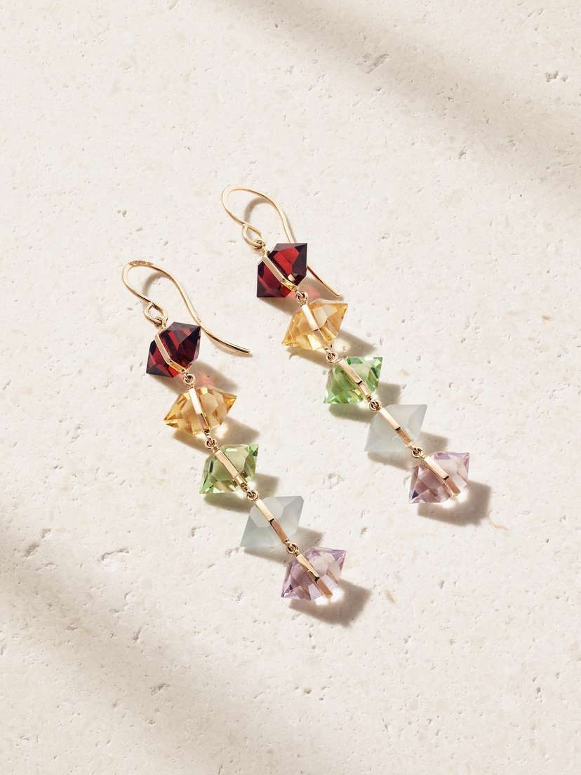 Melissa Joy Manning 14-karat Gold Multi-stone Earrings