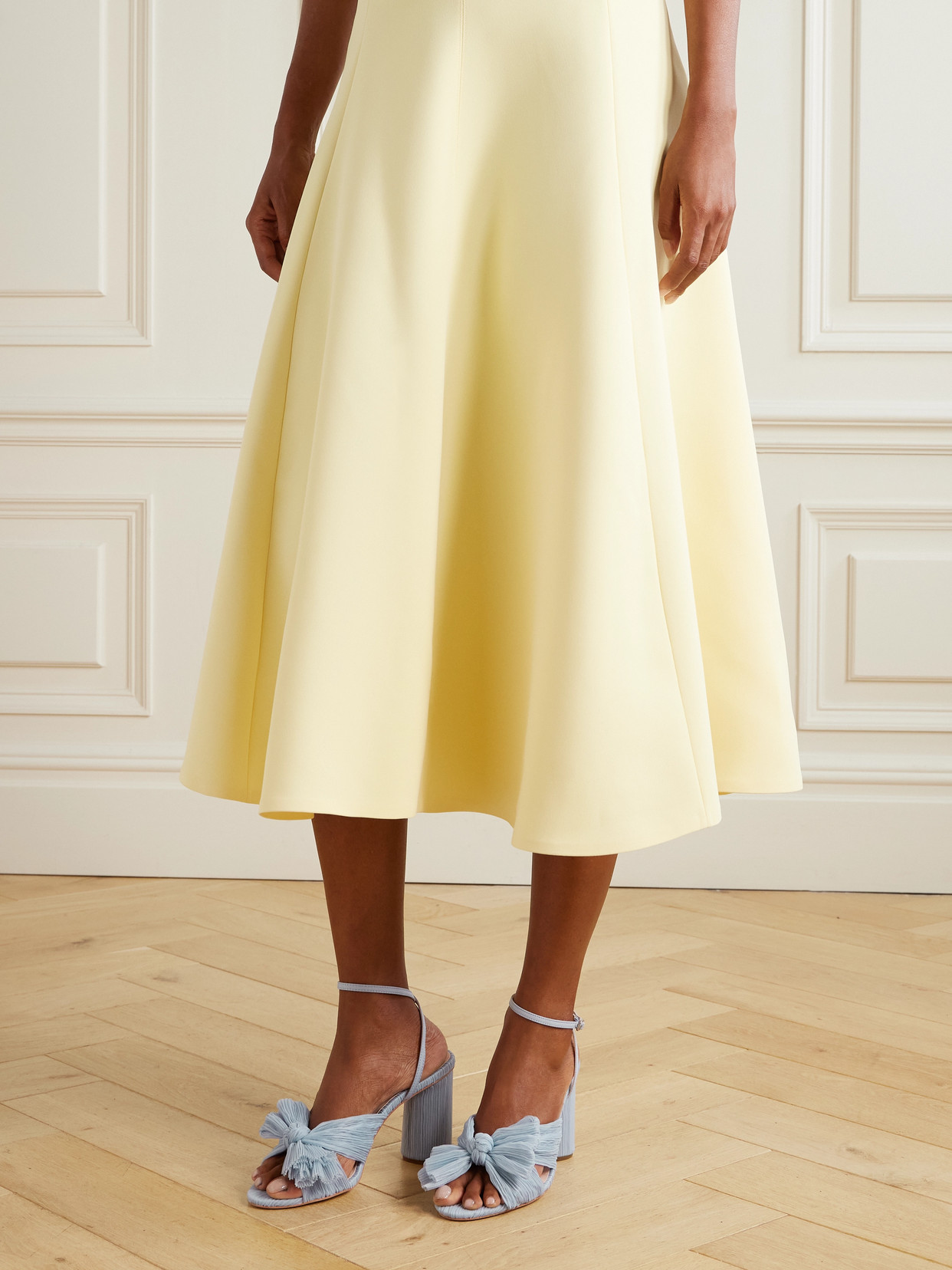 Loeffler Randall Camellia Knotted Plissé Sandals In Blue