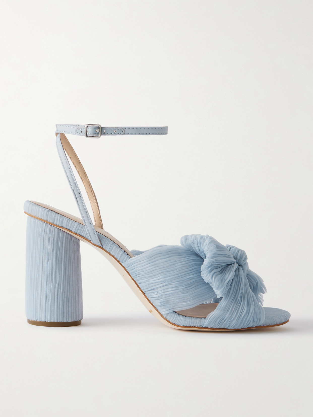 Loeffler Randall Camellia Knotted Plissé Sandals In Blue