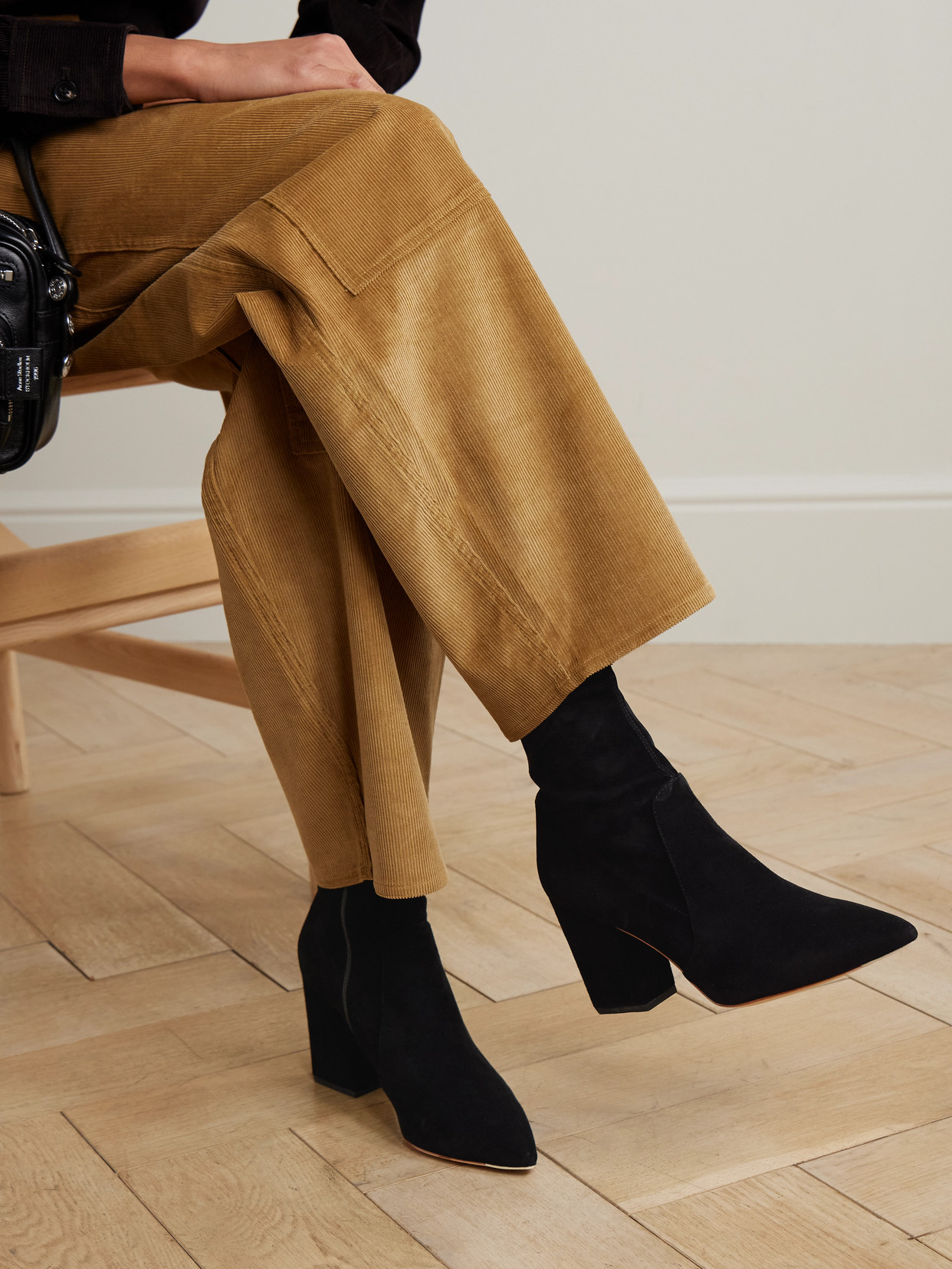 Loeffler Randall Isla Suede Ankle Boots In Black