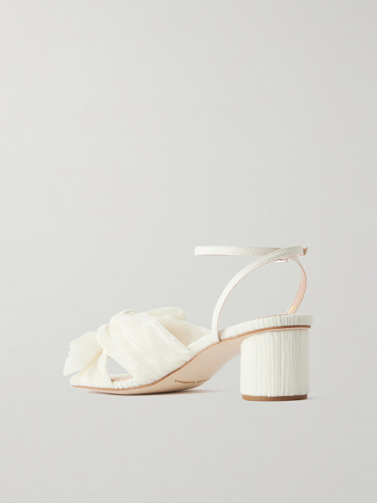Loeffler Randall Dahlia Bow-embellished Plissé-organza Sandals In White