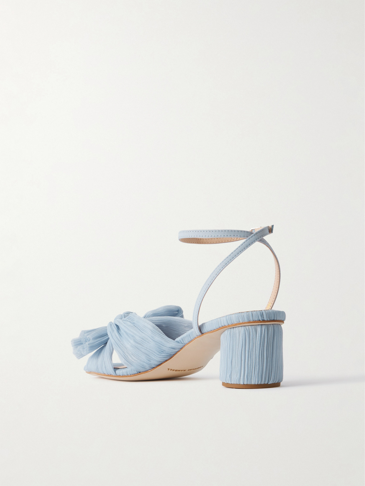 Dahlia Bow-Embellished Plissé-Organza Sandals