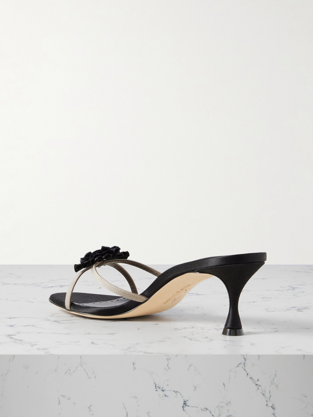 Paliss 50 Appliquéd Grosgrain Mules